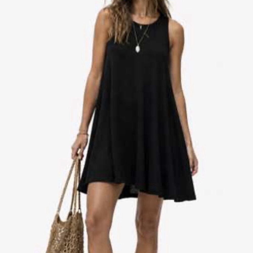 FP Beach La Nite Sleeveless Mini Dress Black A Line Size Small